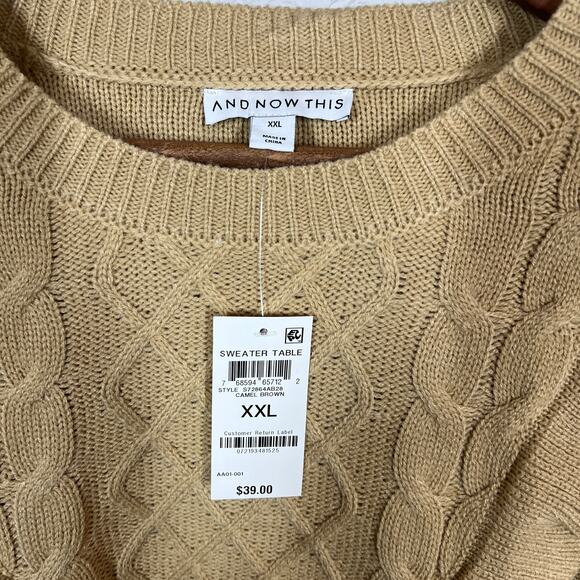 NEW! And Now This Table Sweater Camel Brown Long Sleeve - XXL - Picture 5 of 5